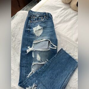 GRLFRND Ripped Blue Boyfriend Jeans